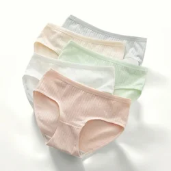 1Pc Women Cotton Panties Stretch Comfy Underwear Low Waist Briefs Female Underpants Sexy Lingerie Panties M-XL Solid Color Panty