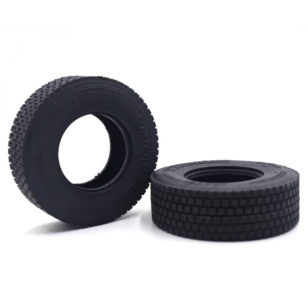 

2Pcs High Quality Rubber Tire Wide Tires for 1/14 Tamiya RC Truck Scania 770S R470 R620 Actros 3363 Volvo FH12 MAN LESU Car Part