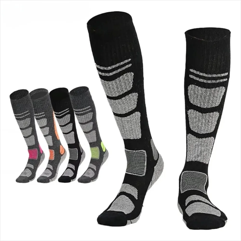 

Длинные лыжные носки унисекс, утолщенные дышащие спортивные носки, амортизирующие теплые термошерстяные носки, зимний сезон