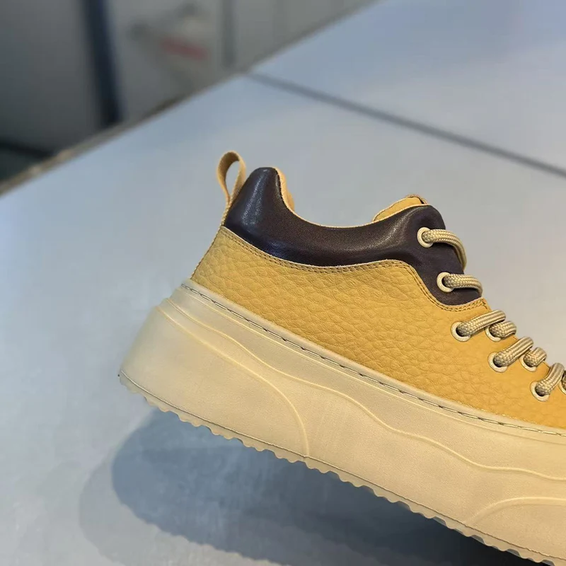 الخريف الرجال أحذية رياضية كاجوال منصة عالية أعلى سكيت أحذية مفلكنة أحذية رياضية للتنس الدانتيل يصل أحذية عالية الجودة في الهواء الطلق #4