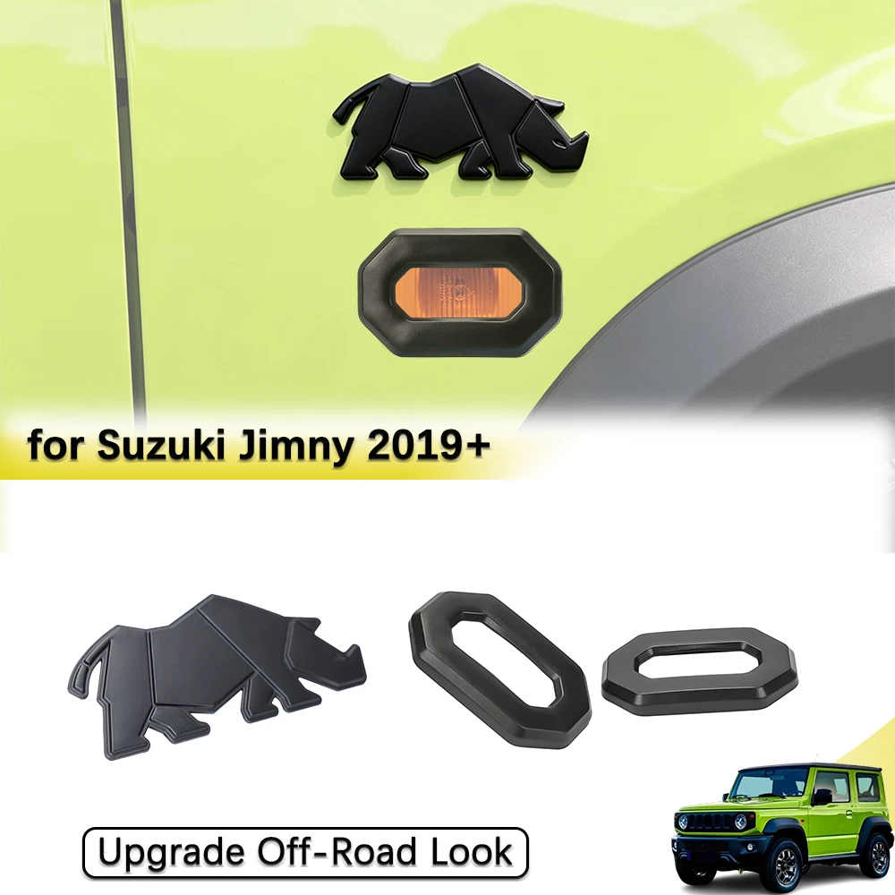 

Fender Side Marker Light Trim Cover 3D Metal Car Sticker for Suzuki Jimny JB74 JB64 2019-2026 Exterior Decoration Accessories
