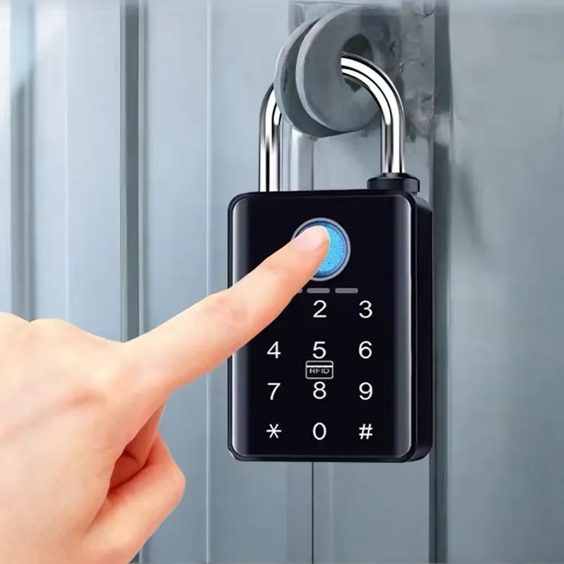 Zinc alloy combination password electronic RFID code digital outdoor waterproof door lock touch smart fingerprint padlock
