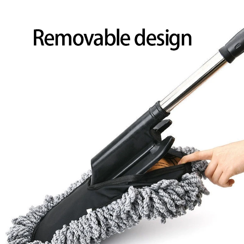 Adjustable Length Microfiber Duster Car Cleaning Brush Soft Bristle Scrub Cleaning Mop For Safe Efficient Washing