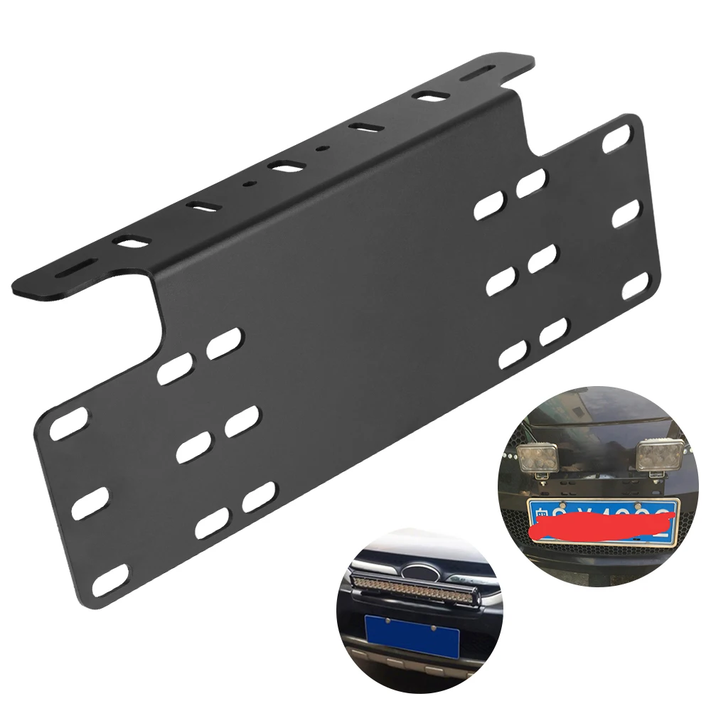 Car Front Bumper License Plate Mount Bracket Frame Brackets Accessory LED Work Light Bar Automobile Driving Plates