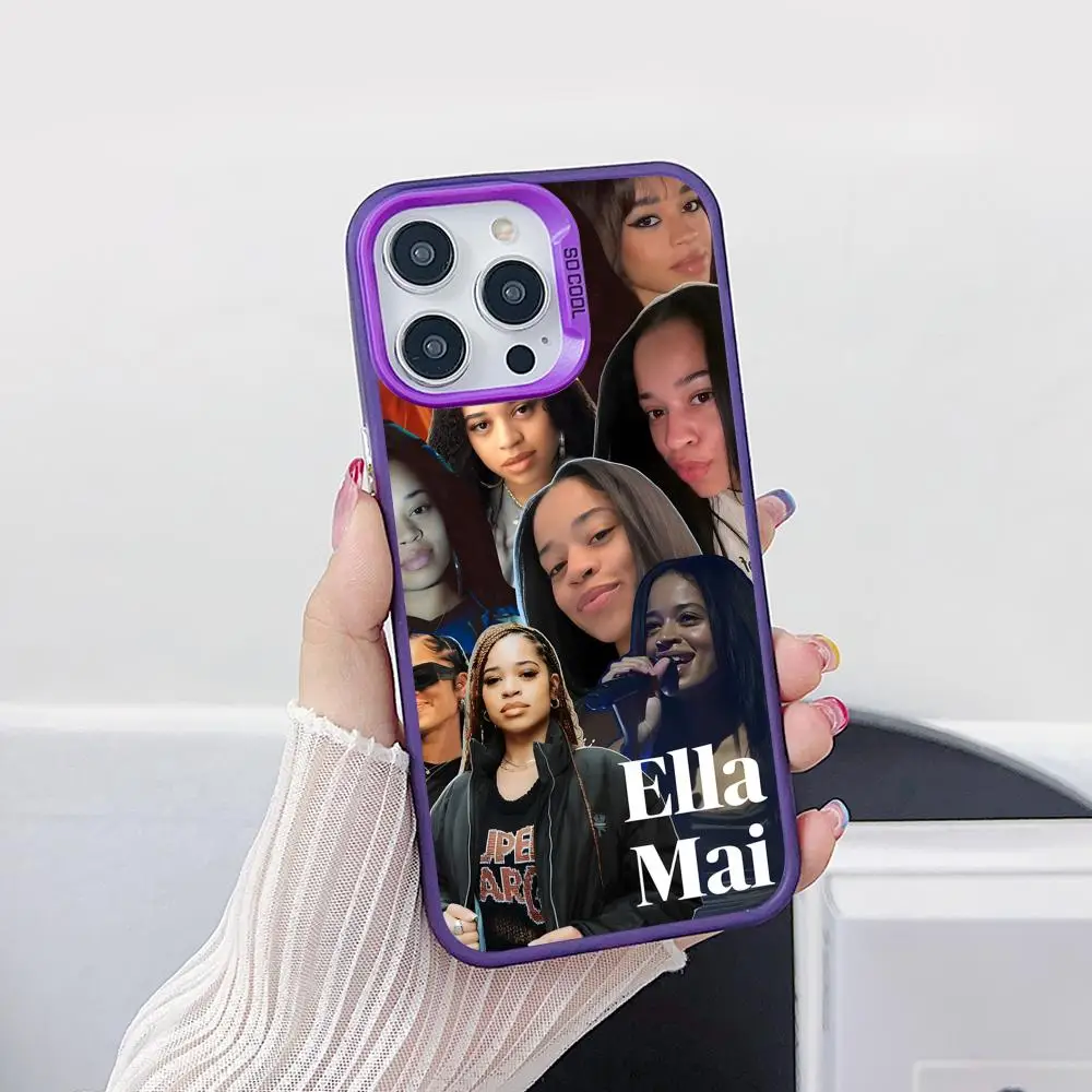 

Fashion Ella Mai Purple Translucent Mobile Phone Case for iPhone 17 16 15 14 13 12 11 X XR XS Air Pro Max Plus Colorful Cover