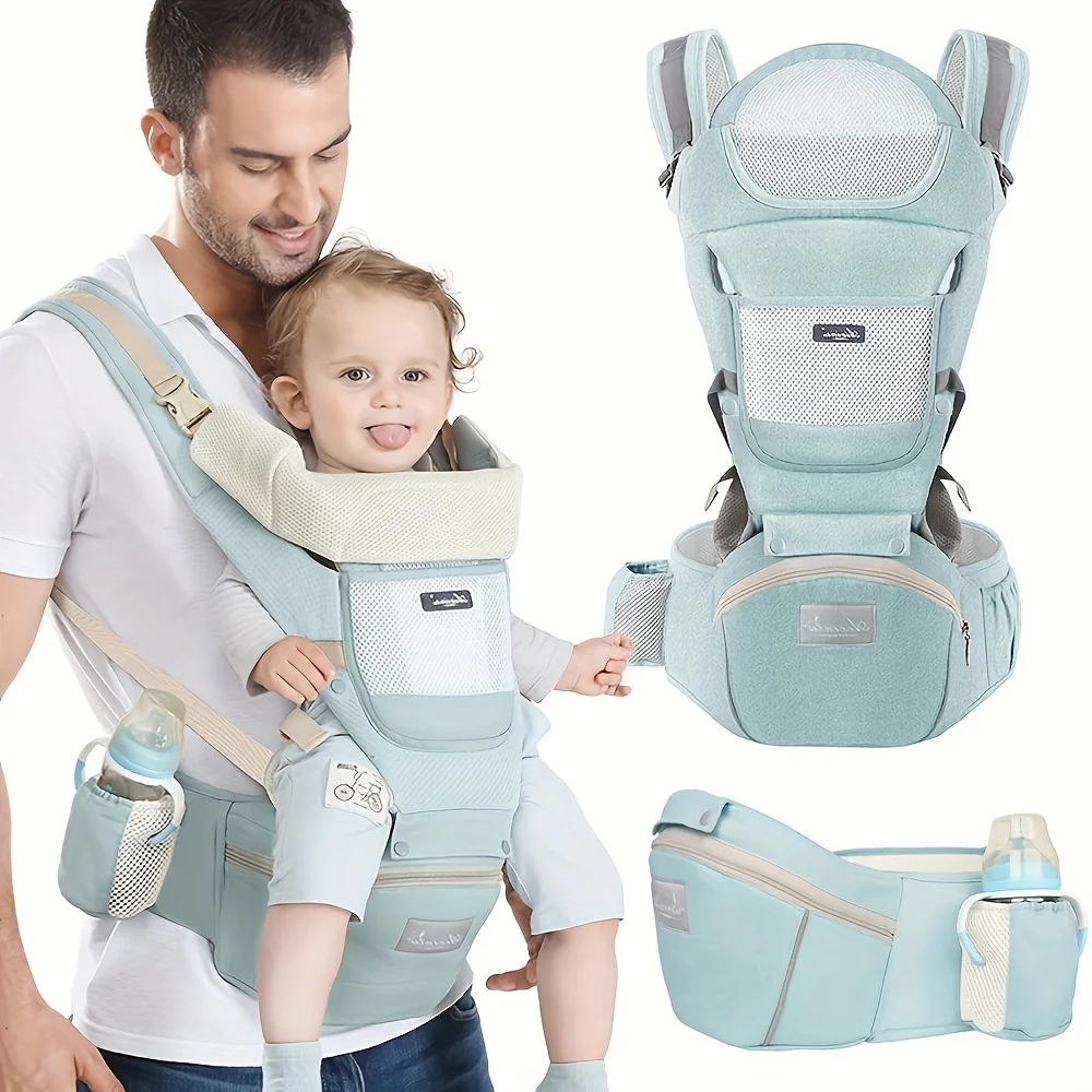 Breathable Ergonomic Baby Carrier Waist Stool - Secure Buckle, Front Design, Durable and Skin-friendly, Perfect Gift for Parents