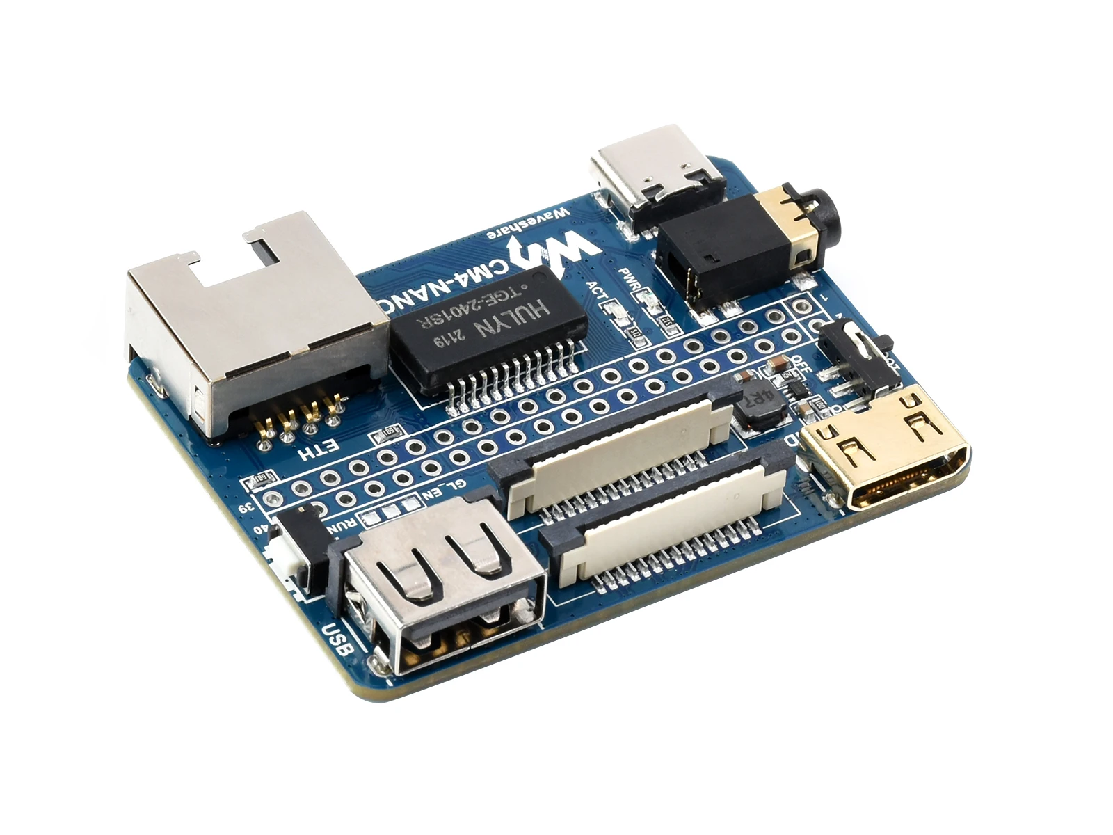 Raspberry Pi CM4-NANO-B Carrier Board - Compact 56x41mm, Gigabit Ethernet, HDMI 4K, MIPI DSI/CSI, GPIO voor Embedded & Vision Pro