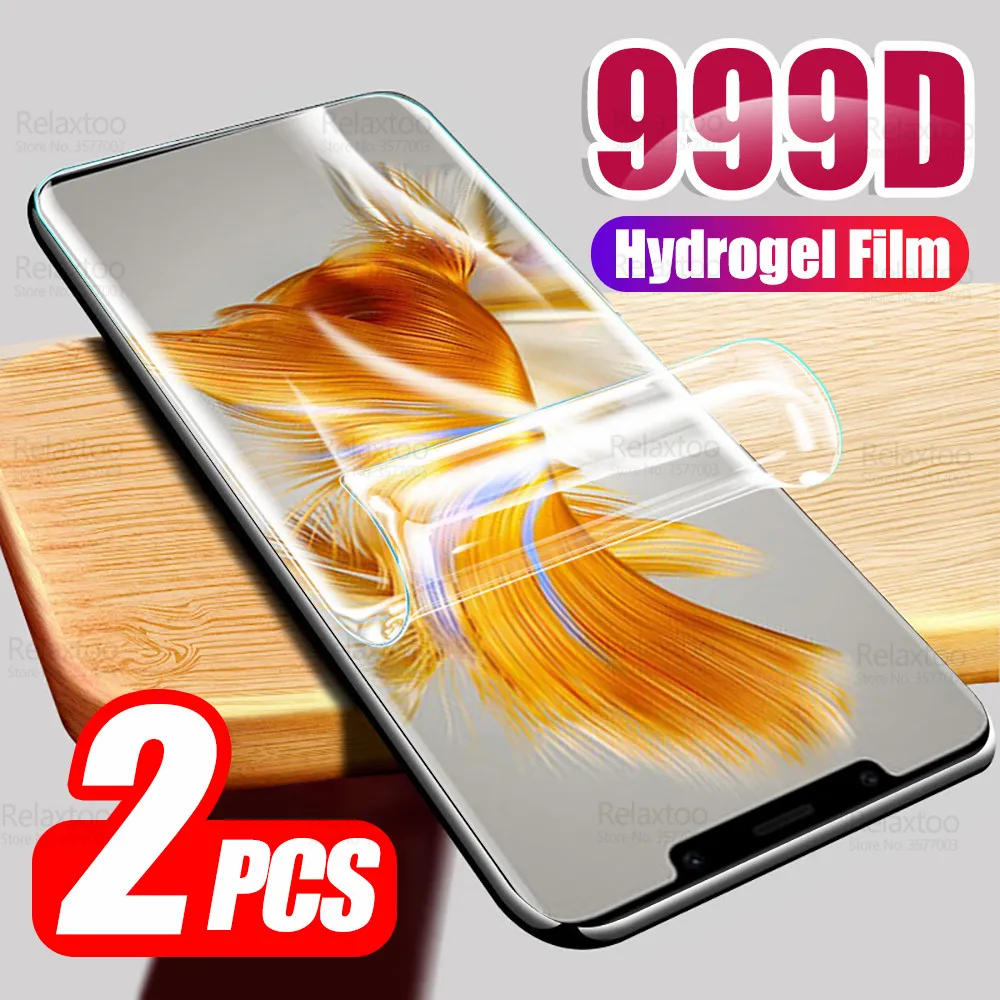 For Huawei Mate 50 Pro Hydrogel Film 2Pcs 999D Curved Soft Film Hawei Mate50 50Pro Mate50Pro Screen Protector Not Tempered Glass