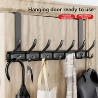 5-8 Hooks Door Behind Storage Hat Towel Hanger Home Bathroom Key Organizer Rack Kitchen Accessories New Quick Installation