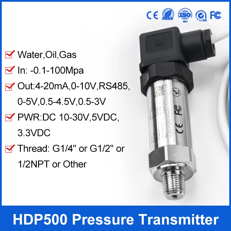 Water Air Pressure Sensor Low Cost 4 20mA Pressure Transmitter