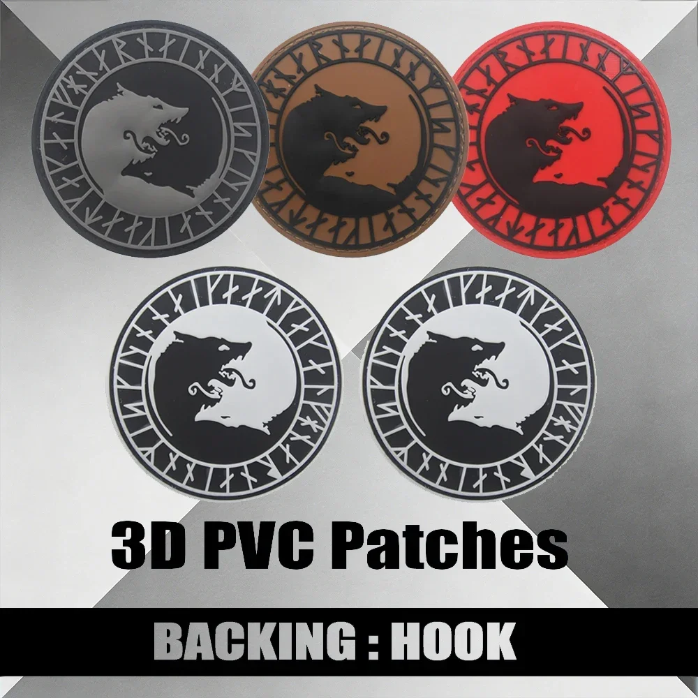 

Тактическая нашивка-эмблема Viking Wolf 3D из ПВХ, резиновый значок с изображением животного для рюкзаков