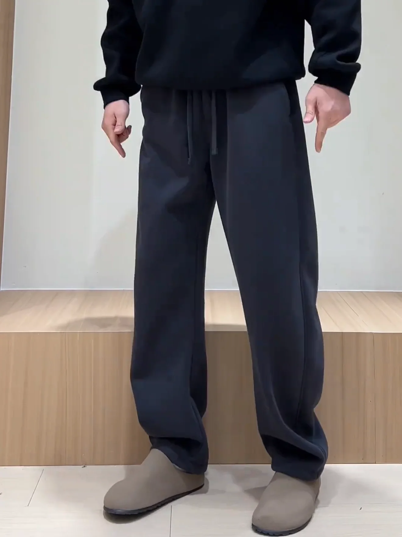 

Мужские спортивные брюки с эластичной резинкой на талии и прямым кроем, весенне-осенние повседневные свободные длинные брюки, универсальные и удобные