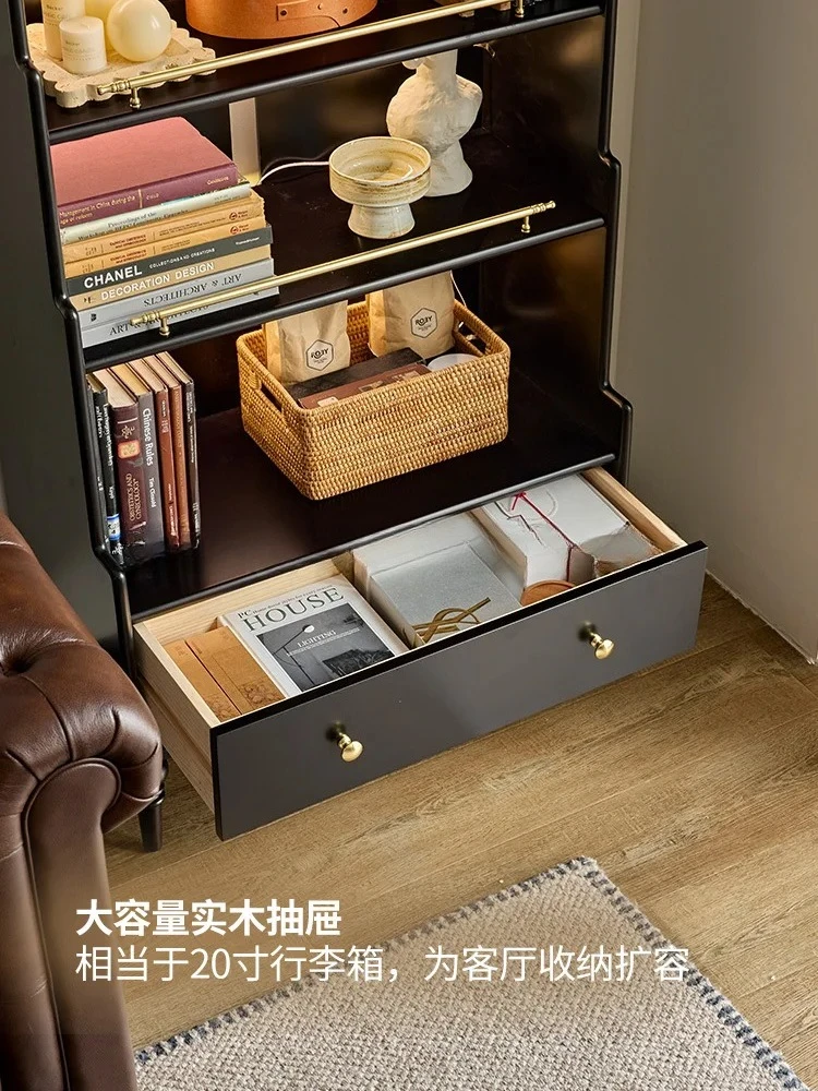 v3 retro home solid wood living room floor rack wall display cabinet locker