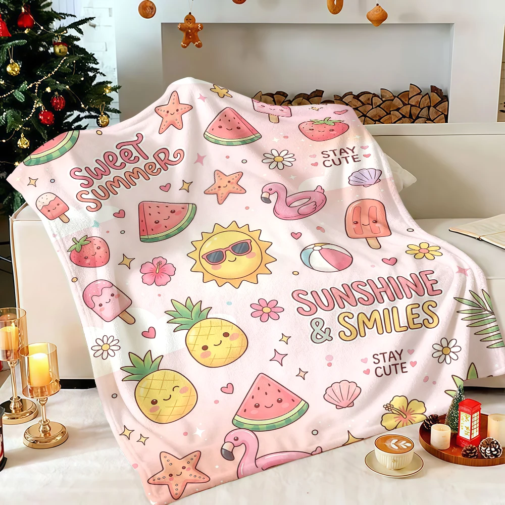 Navy Scattered Daisies Festive Holiday Smooth Extra Soft Breathable Cozy Blanket Ideal for Home Bedroom Decoration and Gifts