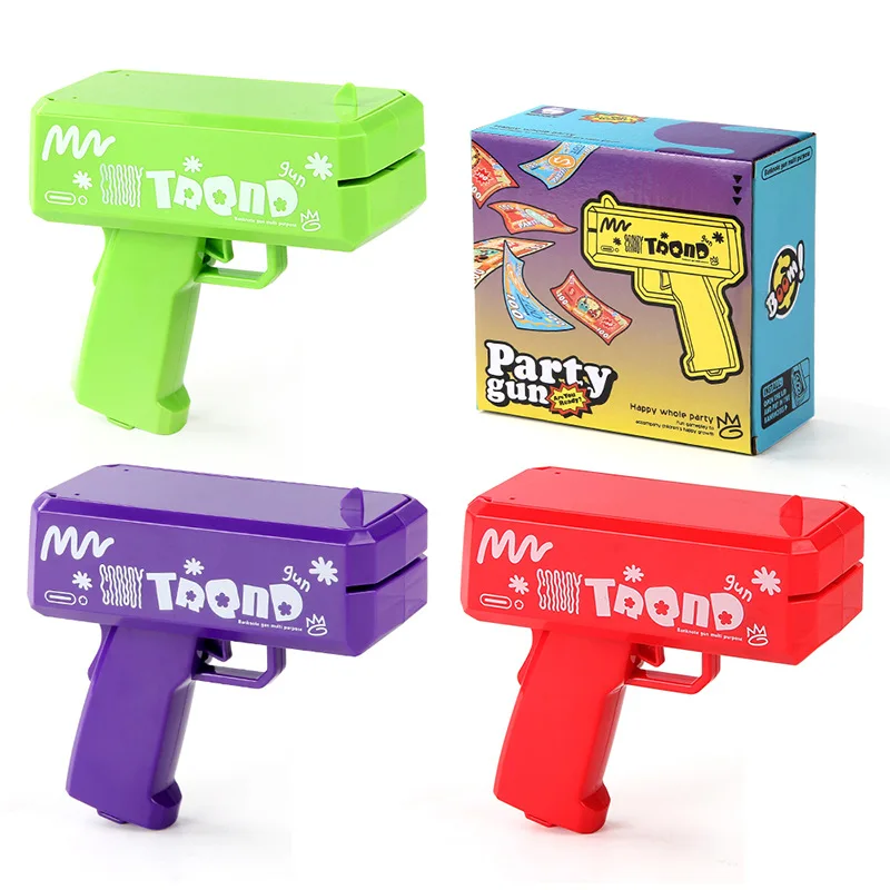 Carton Money Gun Electric toys for party family game graduation ceremony marry prop shot juego for kids Birthday gift gun toys