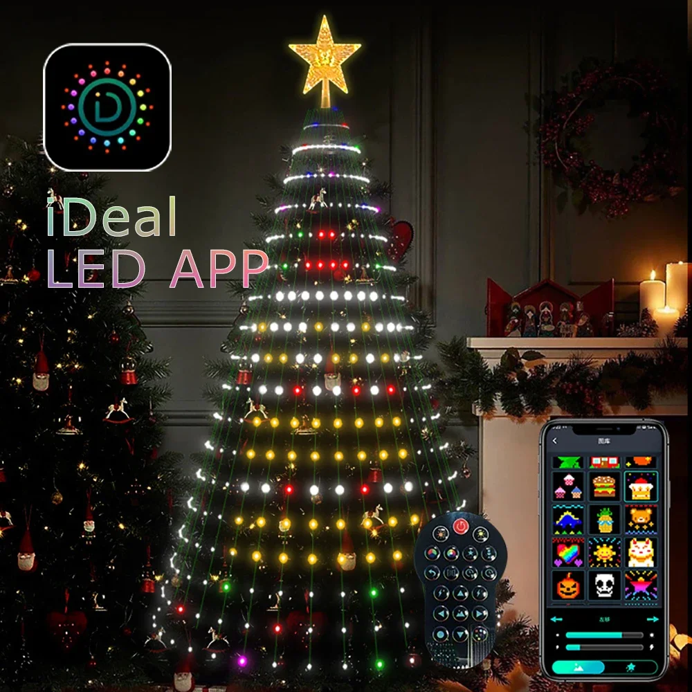 smart-rgb-ic-led-christmas-tree-lights-app-control-music-sync-timer-diy-color-mode-indoor-holiday-party-decoration
