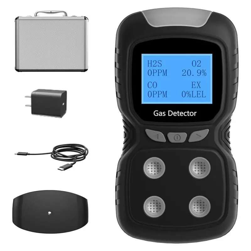 ABZZ-4 Gas Monitor,4 Gas Detector For H2S,CO,LEL And O2,Adopt High-Precision ADC Acquisition Chip And 32-Bit Nano-Processor