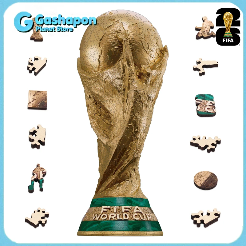 

Деревянный 3D-пазл «Кубок мира ФИФА 2026»: США, Канада, Мексика. Коллекционный подарок для футбольных фанатов, игрушка, семейная игра, головоломка.