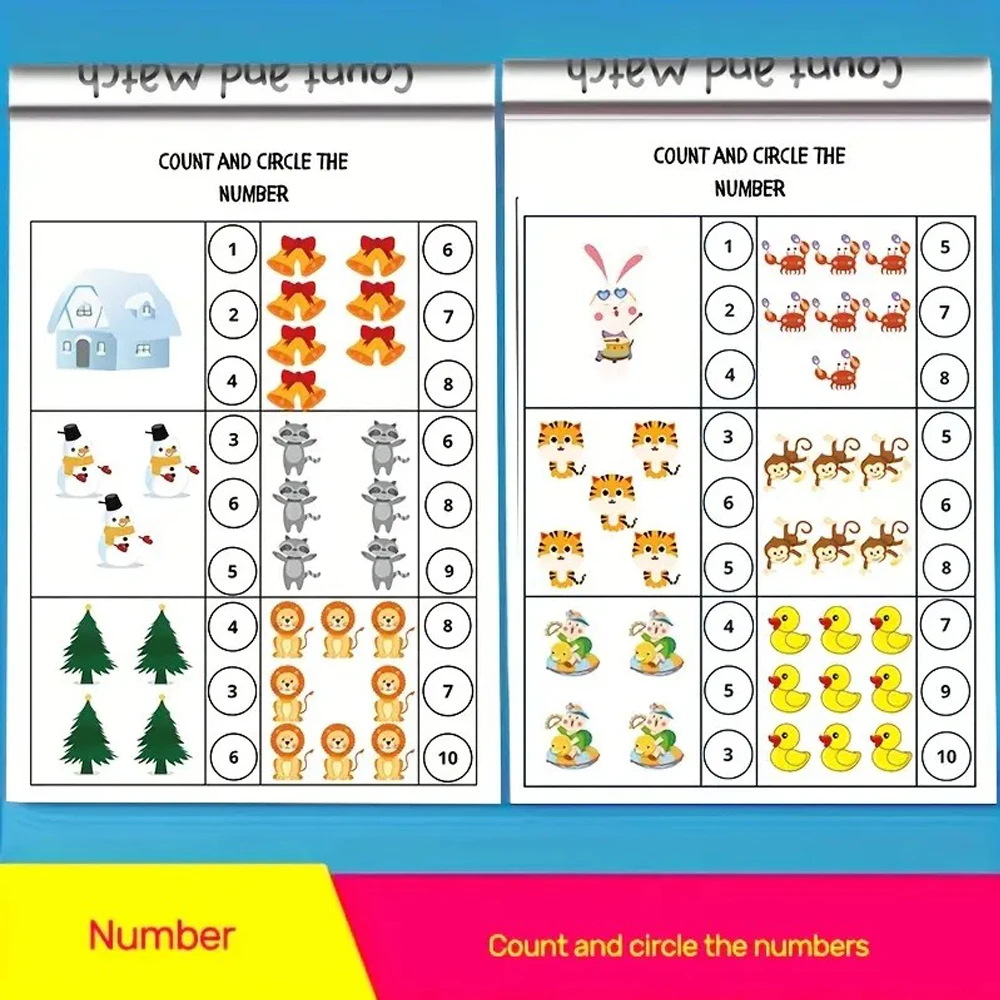 Interactive Preschool Math Workbook with Number Tracing, Use - Educational Math Book for Number Recognition