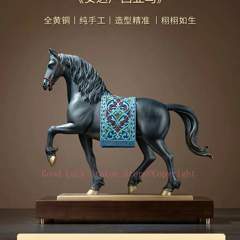 high grade Decoration art HOME Company shop Saudi Arabia Dubai ROYAL Auspicious GOOD Luck Success horse bronze Sculpture