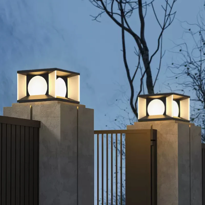 solar energy column head lamp Outdoor garden lamp Waterproof door column lamp Door lamp Villa column lamp Wall lamp Door head la