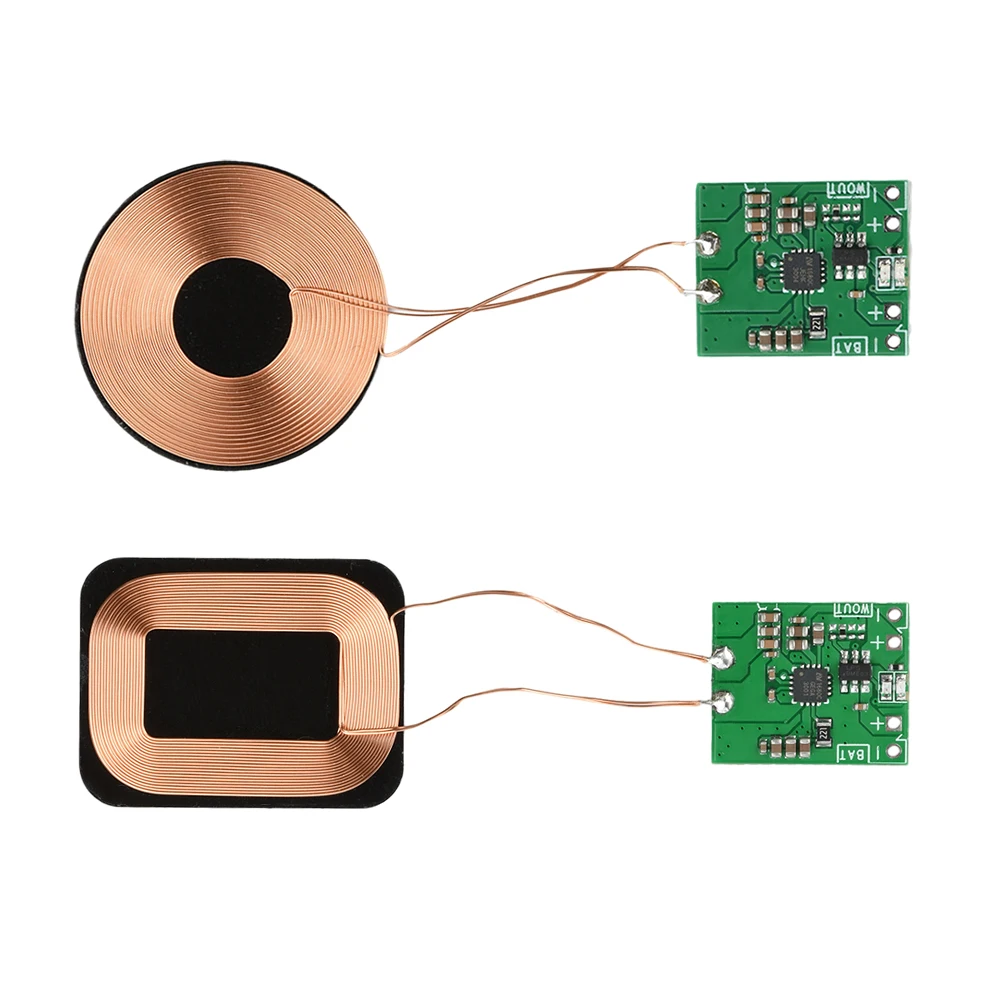 5W Wireless Charger Receiver Module PCBA Circuit Coil Board Lithium Battery Wireless Charging Modification Scheme Built-in 3.7V