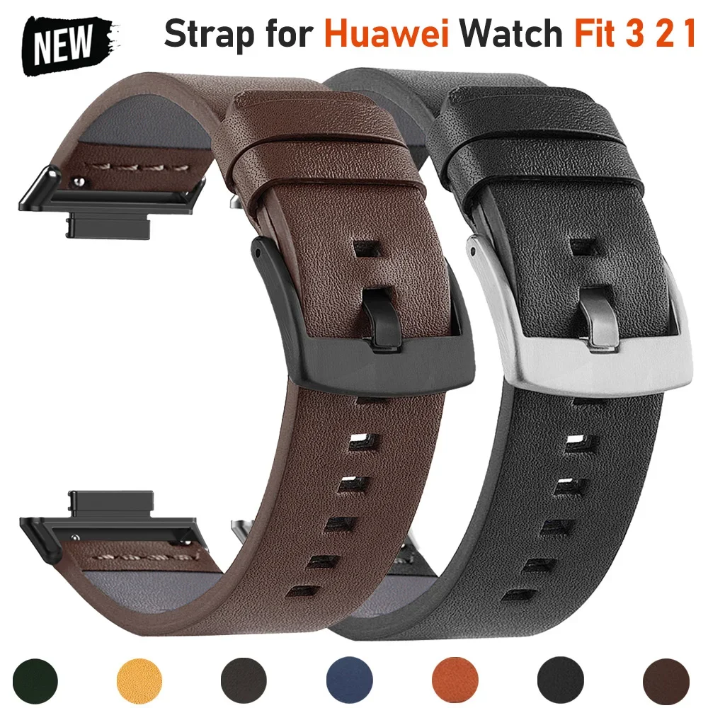 Leather Strap for Huawei Watch Fit 3 2 1 Sport Loop Bracelet Redplacement Wristband Fit3 Adjustable Wrist Band Accessories