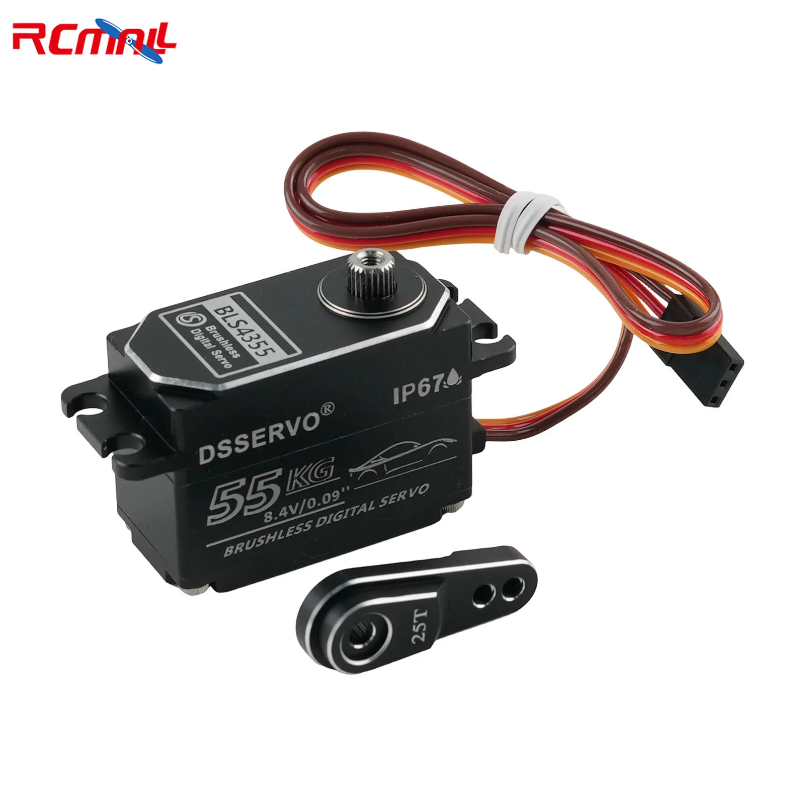 Dsservo BLS4355 55KG Low-profile All-metal Brushless Digital Servo 180 270 Degree RC Servo for 1/8 1/10 1/12 1/14 RC Car Robot