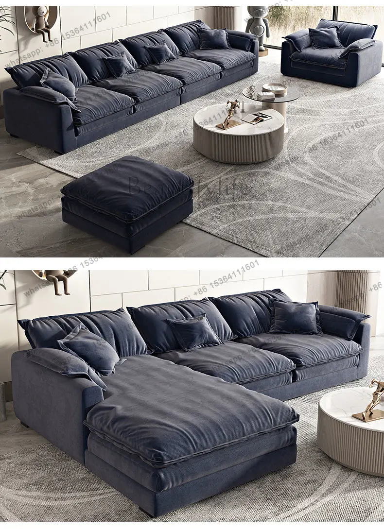 Mordern Luxury Fabric Sofa for Living Room Apartment Flannel Material Sofa Bed 2/3/4 Seater Sofa Customzied Color view 3