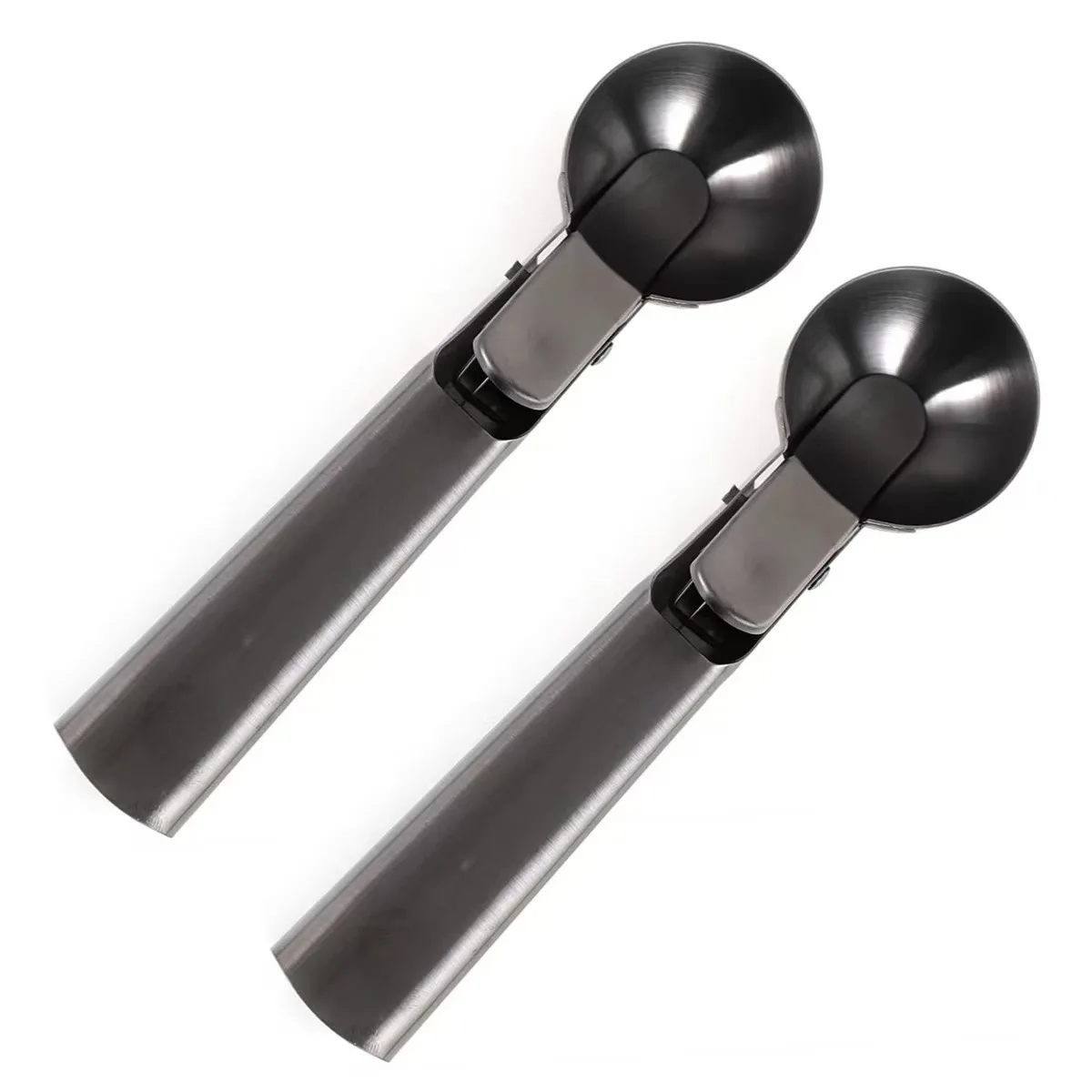 Cuillère à Glace Acier Inoxydable 304 Avec Gâchette - Noire 23x5 Cm Polyvalente