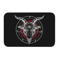 Gothic Occult Satan Penta Symbol Skull Doormat Carpet for Living Room Bedroom Rug Anti-Slip Bath Mat Hallway Balcony Rugs Decor