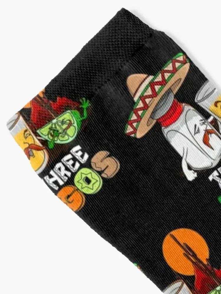 Coctails T-ShirtThe Three Amigos Salt Tequila Lime Drinks Mexican Socks Stockings compression hiphop Socks Ladies Men's