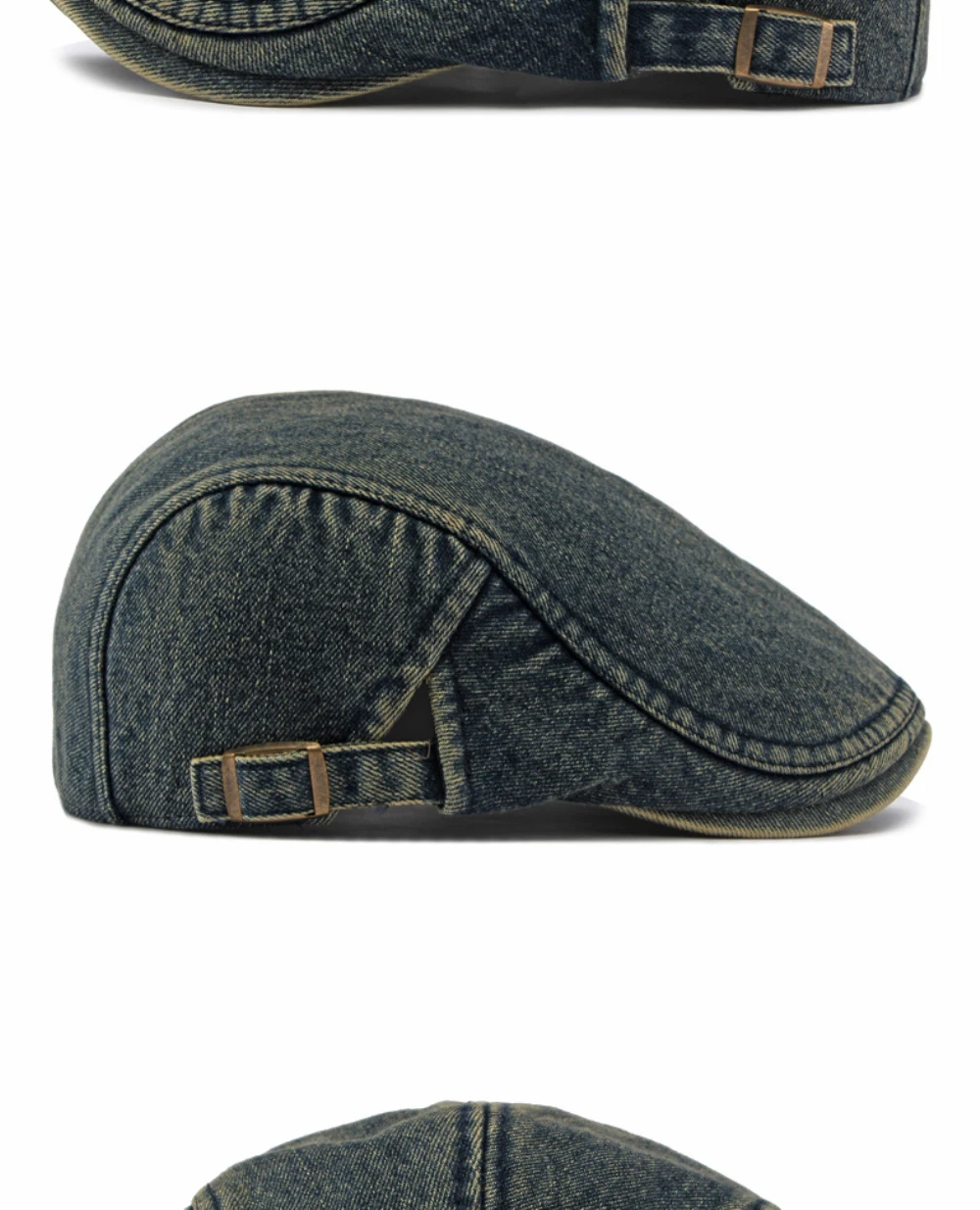 HT5155 Herren- und Damen-Baskenmütze, Künstler-Malermütze, Denim-Ivy-Flatcap für Damen und Herren, 2026 Neue Herbst-Winter-Fleece-gefütterte Denim-Baskenmütze – Detail 9