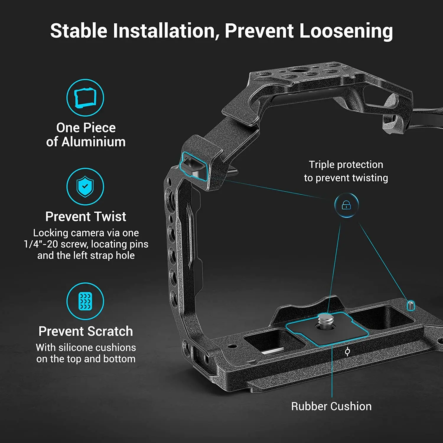 SmallRig Camera Cage for Canon EOS R5/EOS R5 C /EOS R6 Mirrorless Camera EOS R5 /R5 C /R6 Aluminum Alloy “Black Mamba” Full Cage