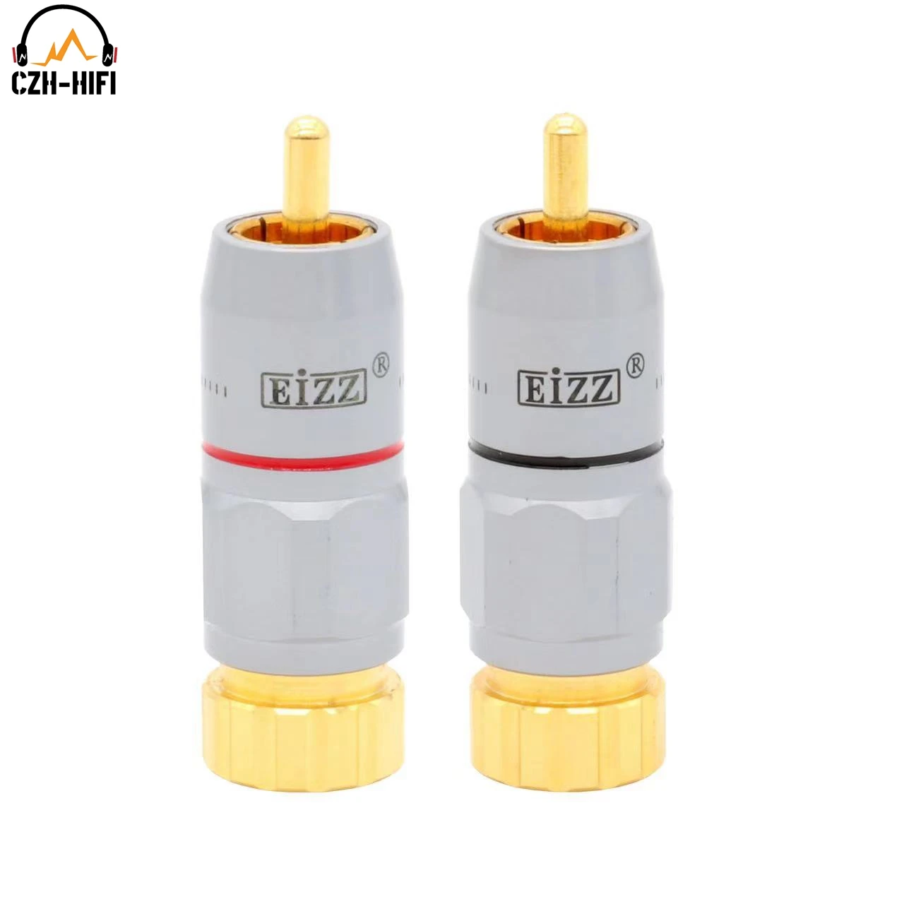 

1pc EIZZ High End Male RCA Plug Phono Jack Connector 24K Gold Plated Brass AMP CD Subwoofer Coaxial Audio Signal Line Terminal