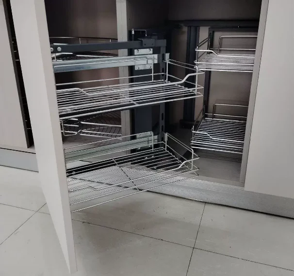 Storage Organizer Magic Corner Cabinet Pull Out Blind Corner Cabinet Shelf Fully open basket&left and right opening