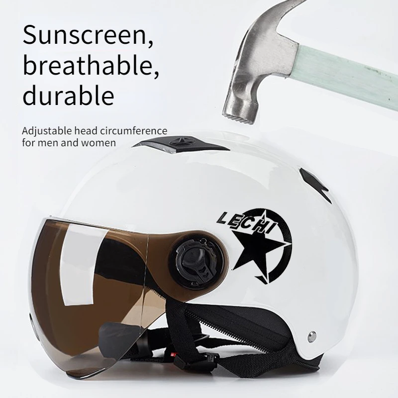 Adult Electric Motorcycle Helmet, Anti-collision and Sun Protection, Summer Sun Visor, Half Helmet, Electric Scooter Helmet