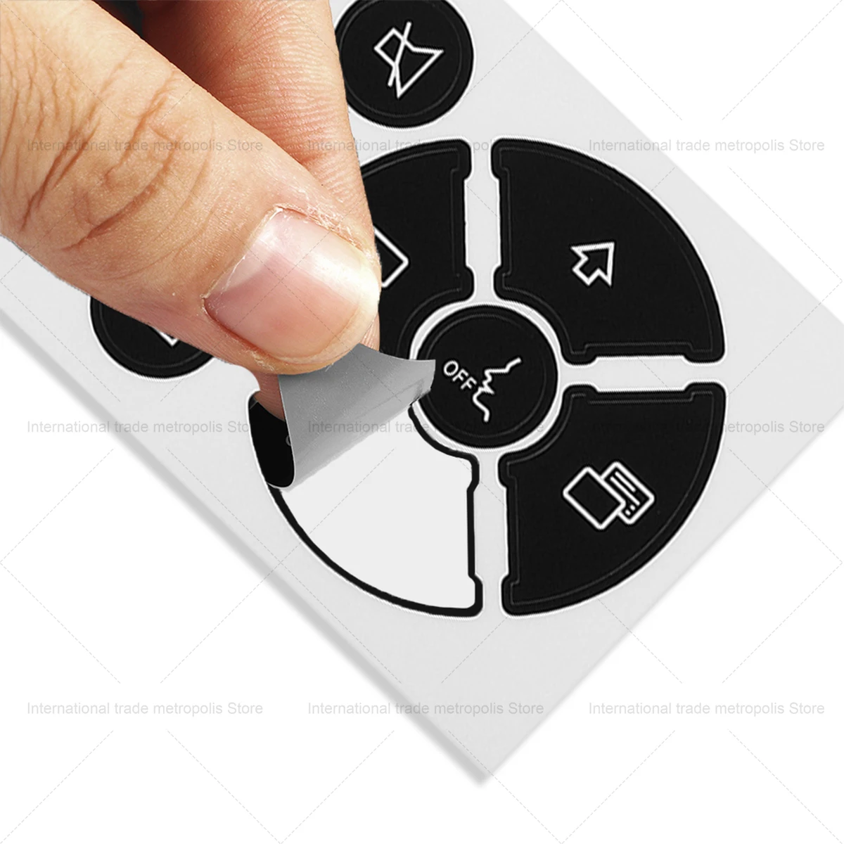 Black Steering Wheel Switch Button Repair Stickers for Mercedes-Benz C E G Models 2007-2014 Anti-Scratch Dustproof Car Accessory