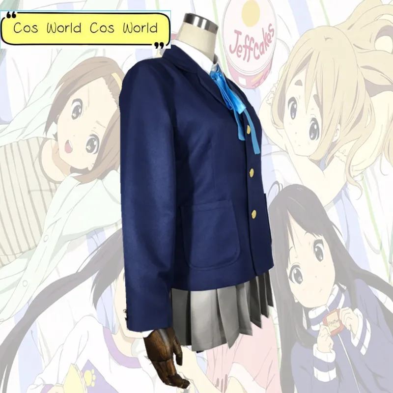 Anime K-ON! Cos Man Vrouw Cosplay Jk College Uniform Kostuum Volledig Set Shirt + Jas + Rok + Vlinderdas Set