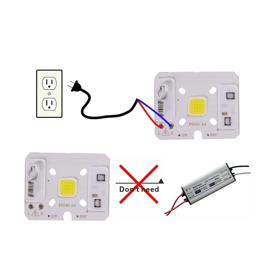 AC 220V LED F5040 COB lamp Bead 10W Smart IC No Need Driver DIY Flood light Led Bulb Spotlight Outdoor Chip Lamp Matrix Lighting