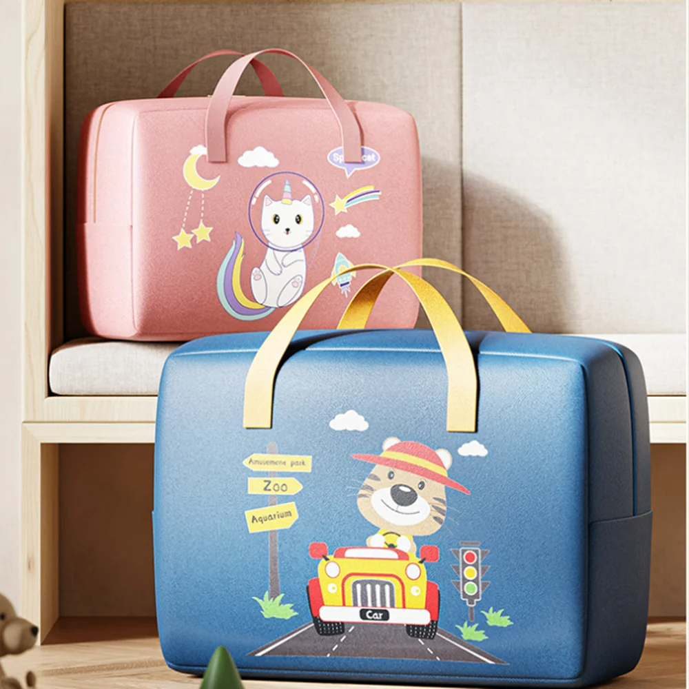 1pc Children\'s Room Kindergarten Clothes Quilt Storage Bag Cartoon Clothing Fabric Storage Bag Children\'s Portable Quilt Bag Luggage Bag