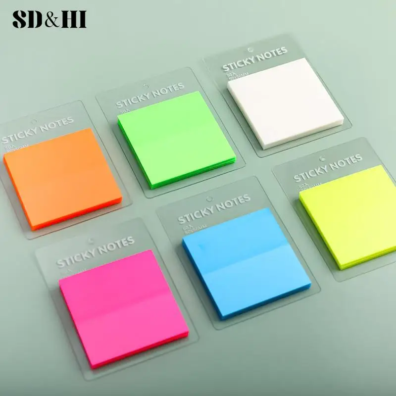 50Sheets Transparent Sticky Notes Waterproof Colorful Clear Memo Pad Posted It Self Adhesive Memo Message Reminder Office School