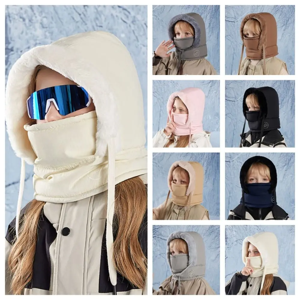 

Keep Warm 3-in-1 Winter Cycling Hat Fleece Lining Windproof Warm Scarf Face Mask Head Cover Neck Protection Lei Feng Hat Girls