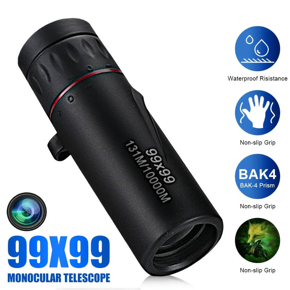 99x99 Mini Portable HD Powerful Telescope Low Light Night Vision Long Range Zoom Binoculars Outdoor Camping Hunting Hiking