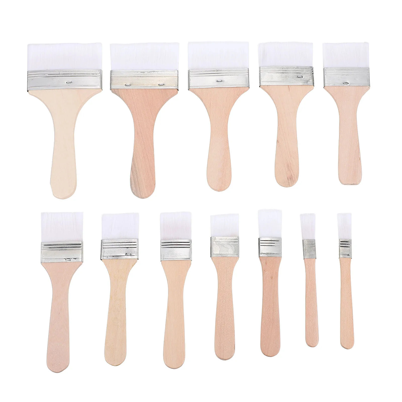 

12Pcs Oil Painting Brush Nylon Hair Wooden Flat Paint Set Kids Child Drawing Painting Hair Brush DIY Art Flat Paint Set