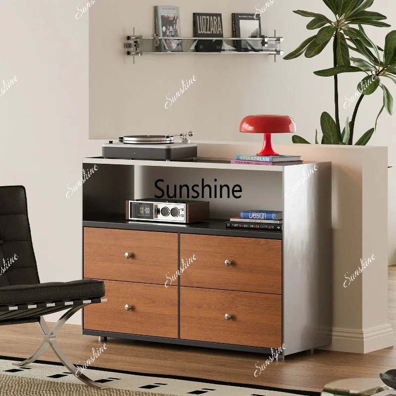 Modern minimalist four-chest cabinet living room bedroom storage cabinet with drawers locker