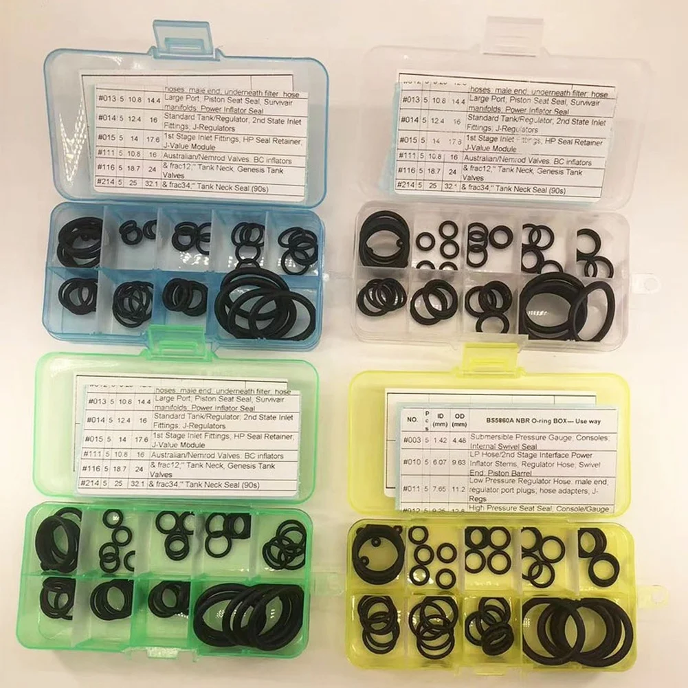 50 Count SCUBA O Ring Kit Silicone Seals for Diving Gear Maintenance Compatible with Standard Underwater Components