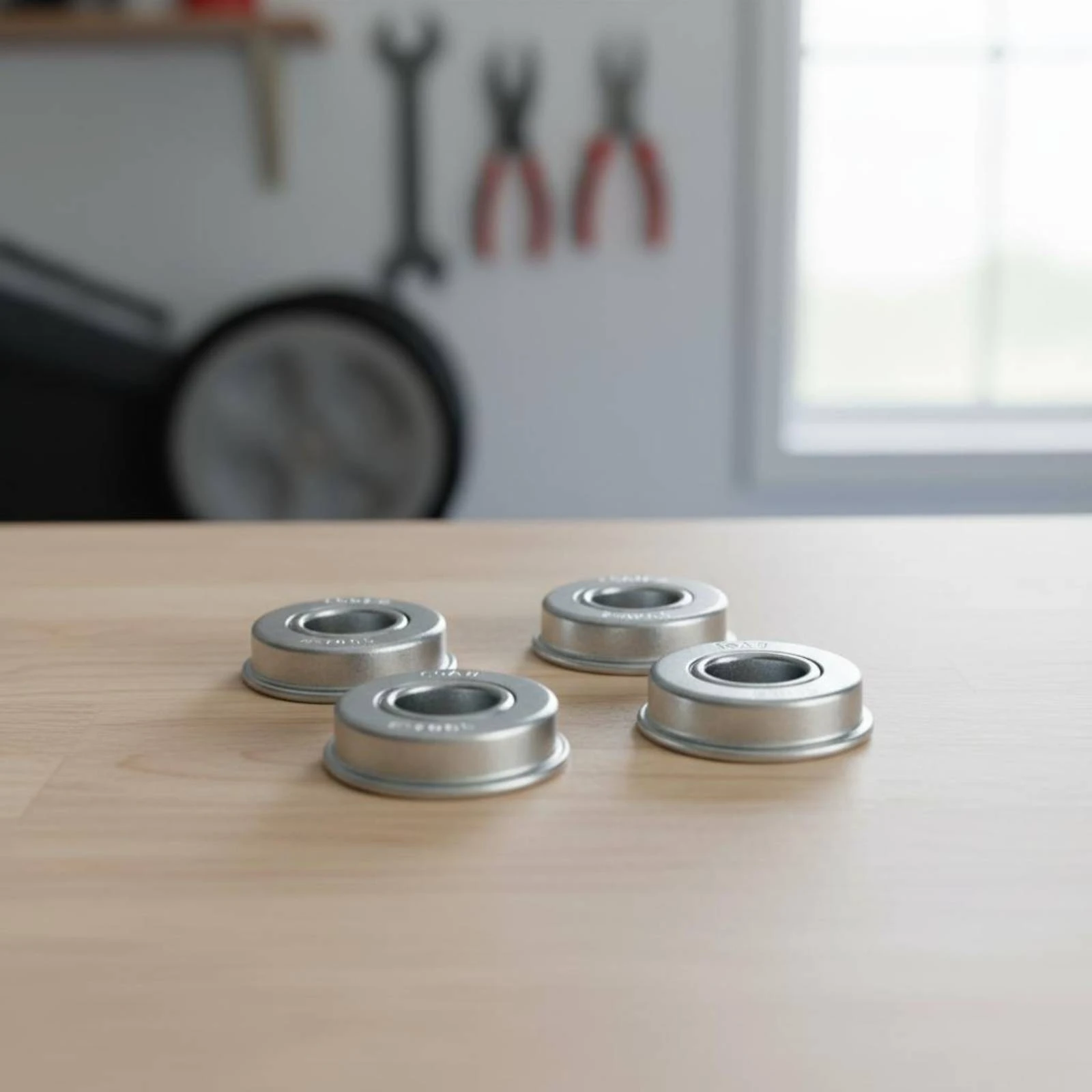 

4 Pieces Mower Wheel Bearing Washer Compact Lawn Mower Wheel Bearing Round Metal Washer Consistent Shape