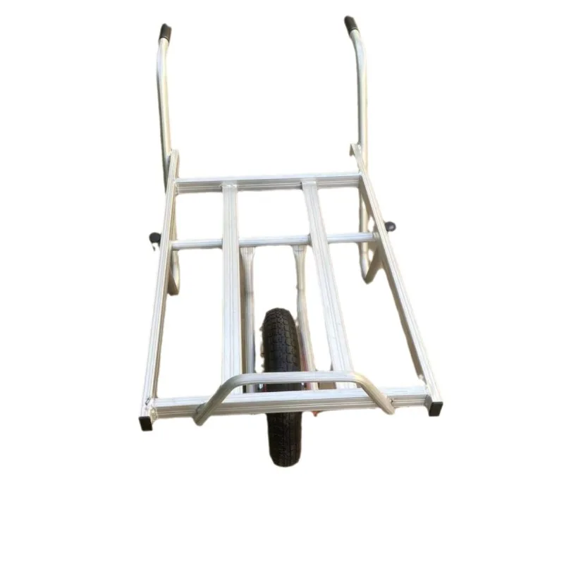 Aluminum alloy single wheel double basket logistics flat trolley portable trolley mute trolley