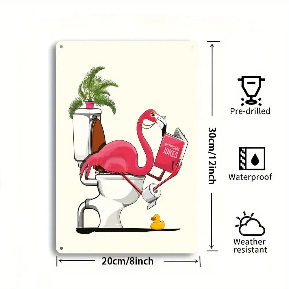 Vintage Flamingo Metal Tin Sign Funny Retro Wall Decor for Home Bar Cafe